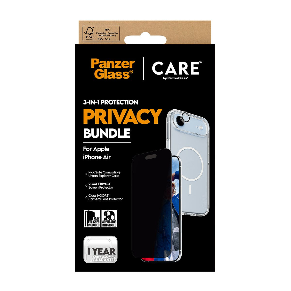 PanzerGlass® | CARE™ by PanzerGlass® 3-in-1 Privacy Bundle iPhone Air